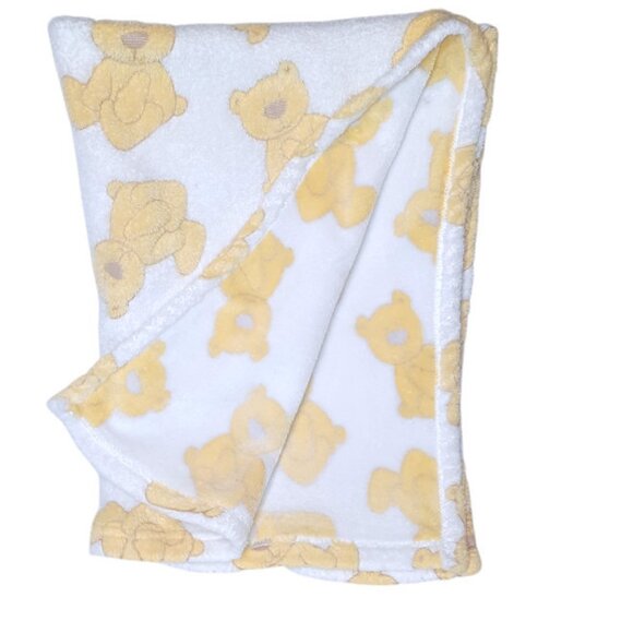 Tadpoles Yellow Bear Security Lovey Blanket 30" X 39" - Picture 3 of 6